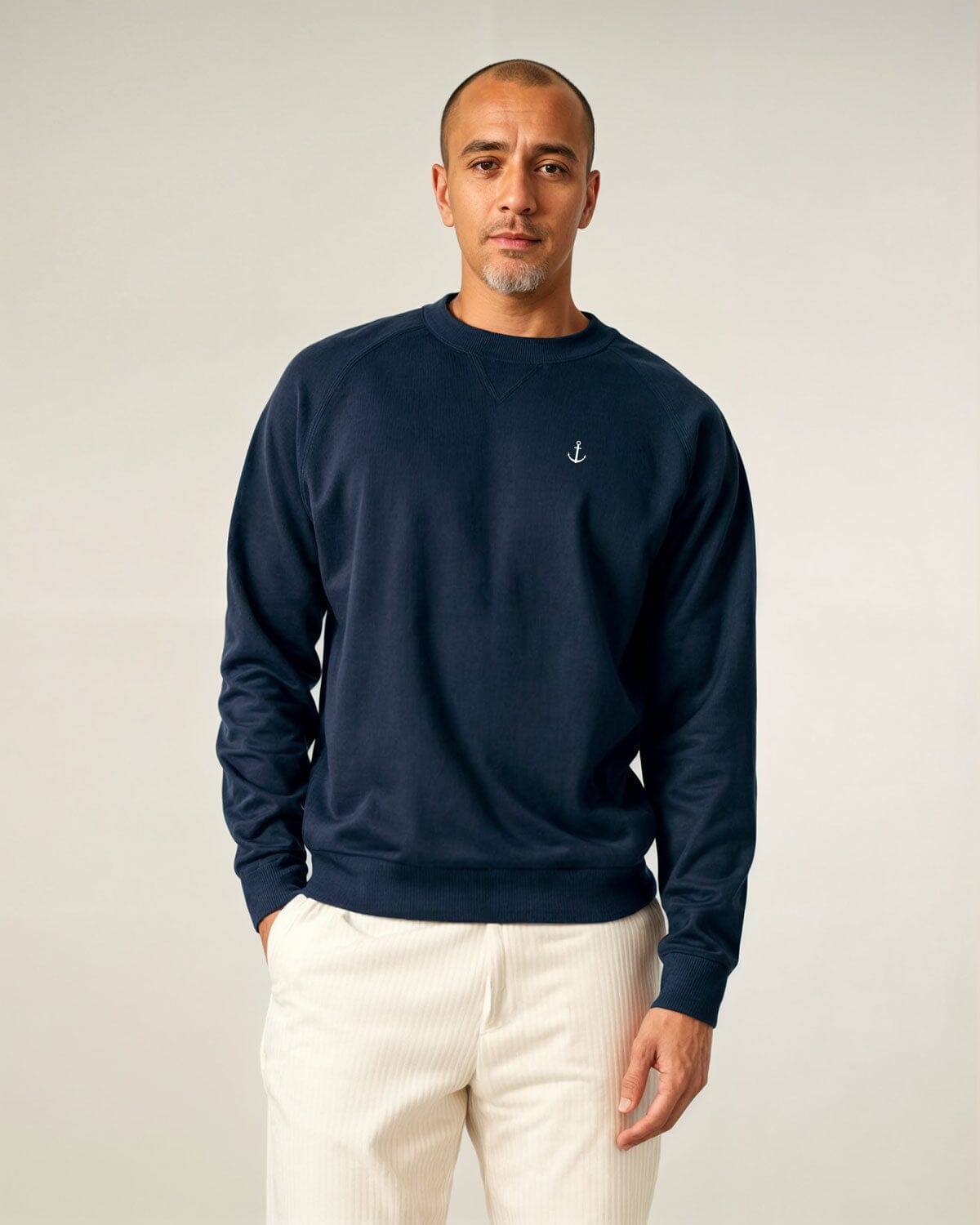 Weicher Bio Herren Pullover Anker | Stick Herren Pullover EM_STSU201 Knoxer navyblue