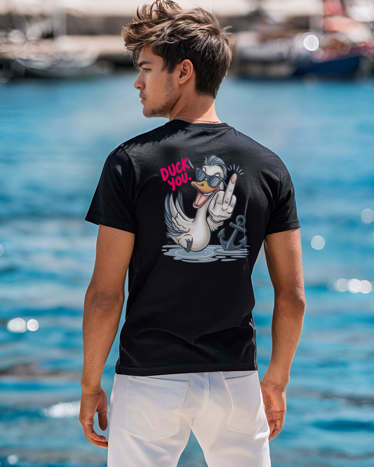 Duck you | Weiches Unisex-Bio T-shirt | Lustiges T-Shirt mit witzigem Spruch | EM_STTU170 Crafter | XS Black