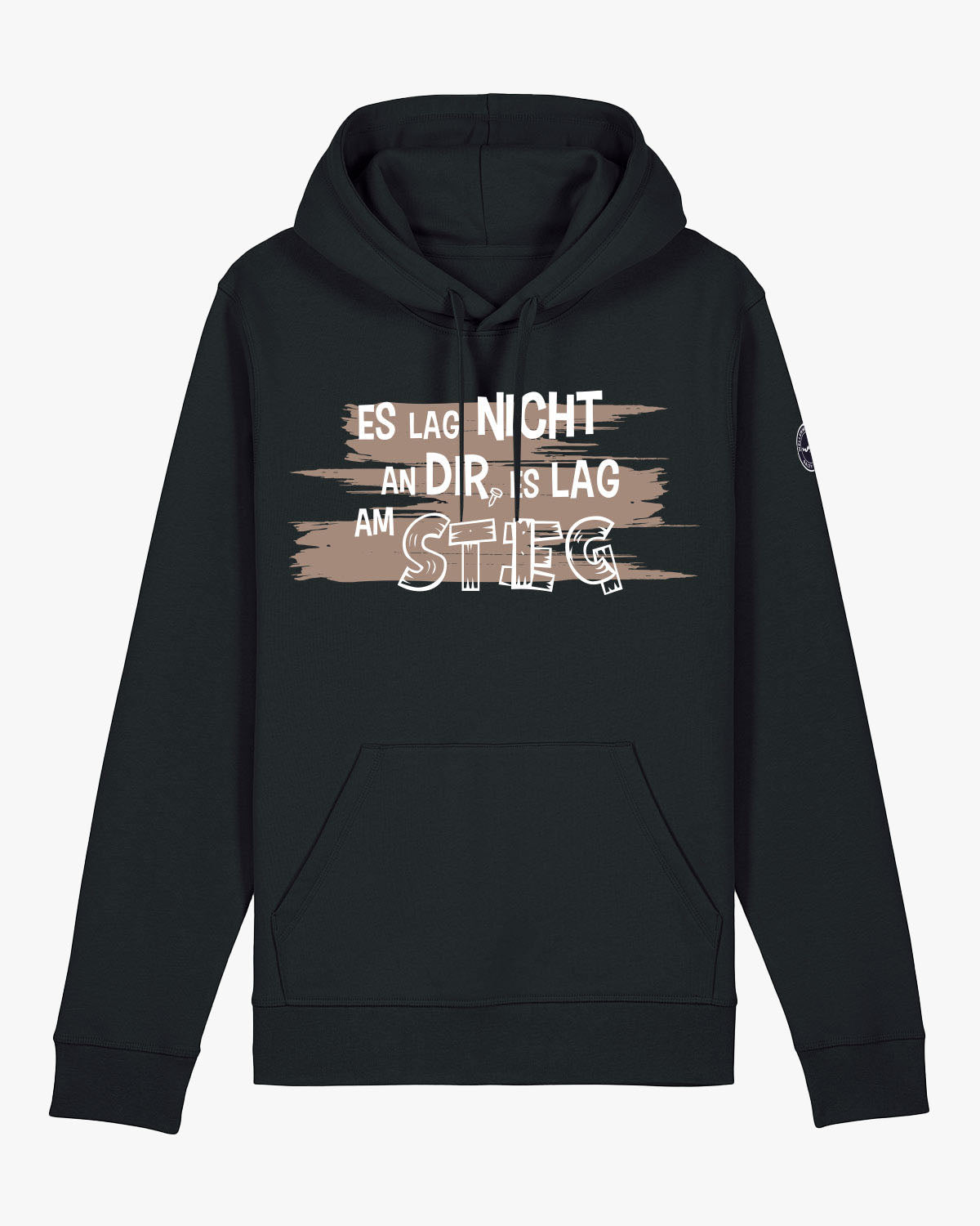Es lag am Steg | Weicher Unisex-Bio Hoodie | Perfekter humorvoller Hoodie für den Segeltörn, kombiniert Komfort und Stil mit maritimem Touch. EM_STST_drummer2 Black XS