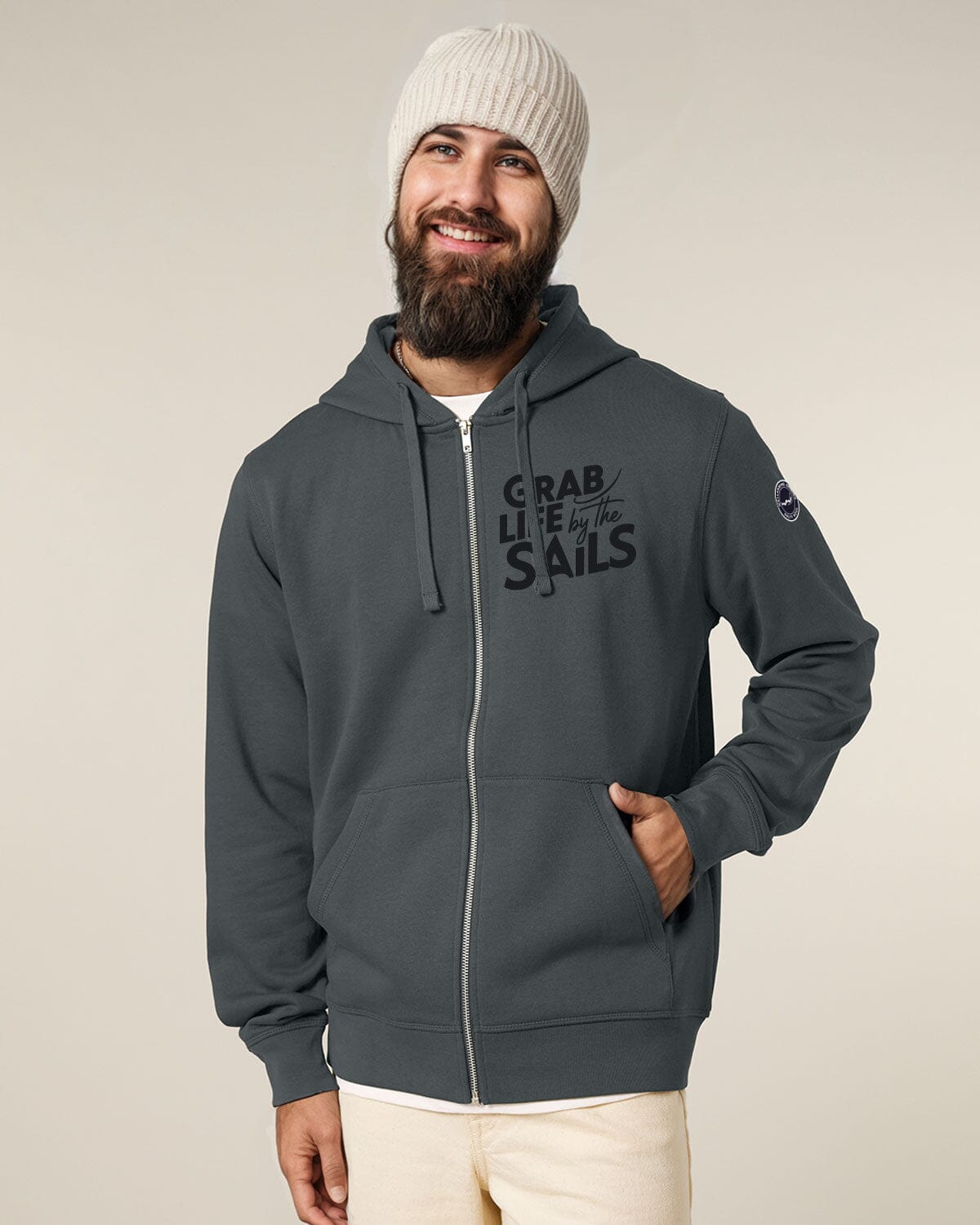 Grab Life by the Sails | Herren Zipper EM_STSU205 | anthracite