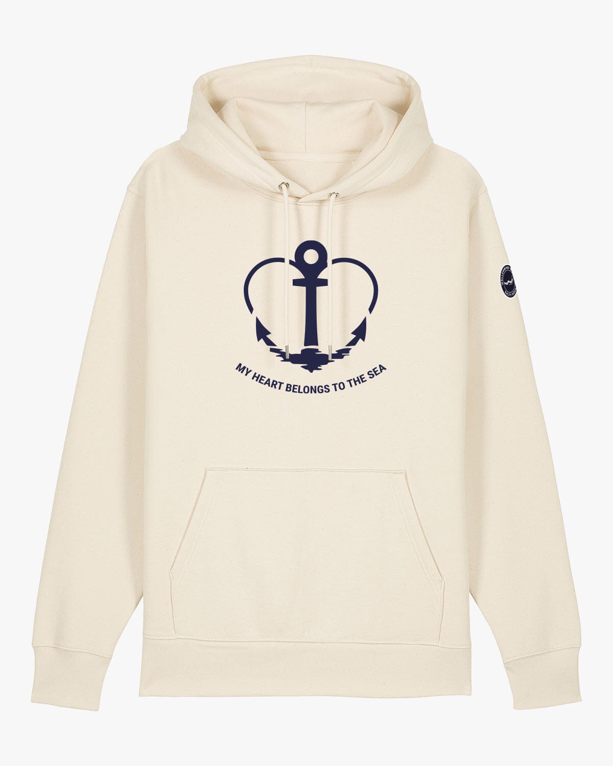 My heart belongs to the Sea | Weicher Unisex-Bio Hoodie | Perfekter Hoodie für den Segeltörn, kombiniert Komfort und Stil mit maritimem Touch. EM_STSU177_Cruiser2 Natural Raw XS