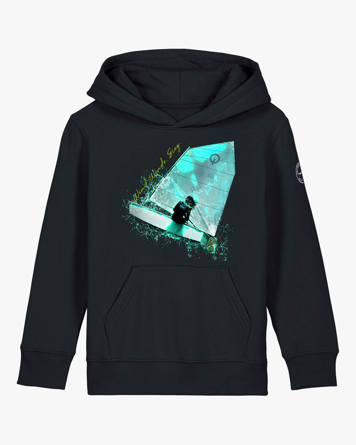 Optimist Wind Wende Sieg | Kinder Hoodie EM_STSK180_MiniCruiser2 Hoodie EM Black 3/4 (98/104)