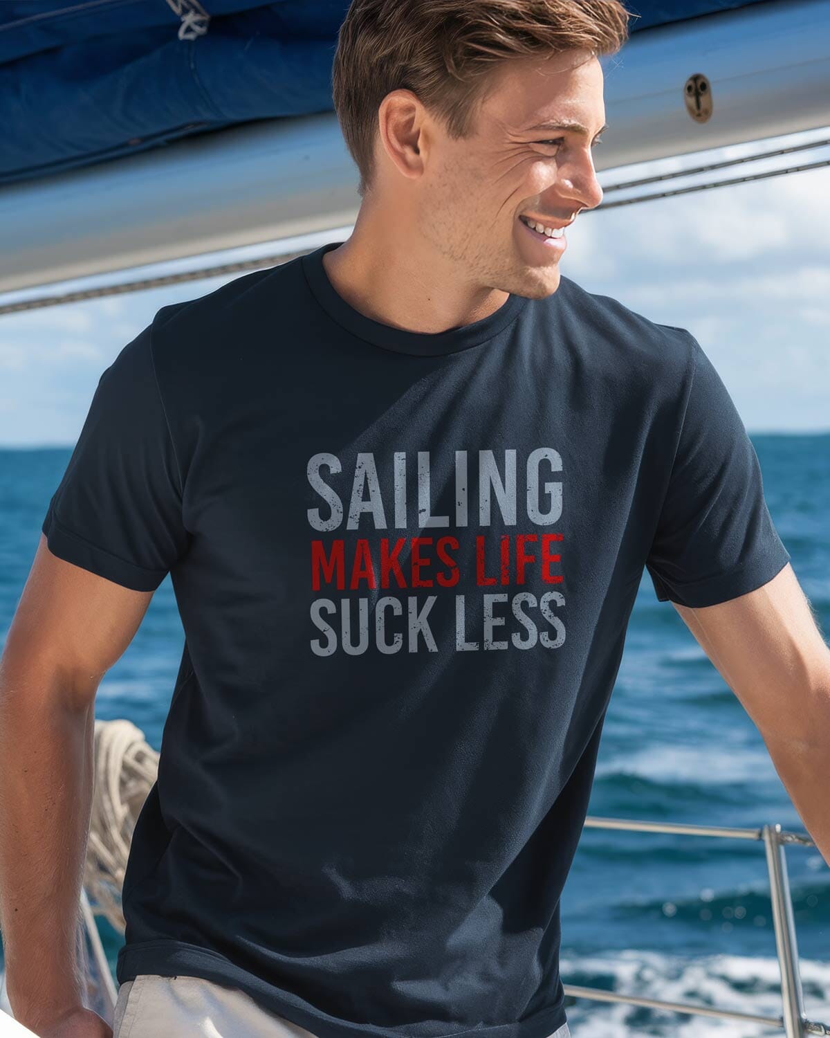 Sailing Makes Life Suck Less | T-Shirt Herren EM_STTU169 creator2 EM