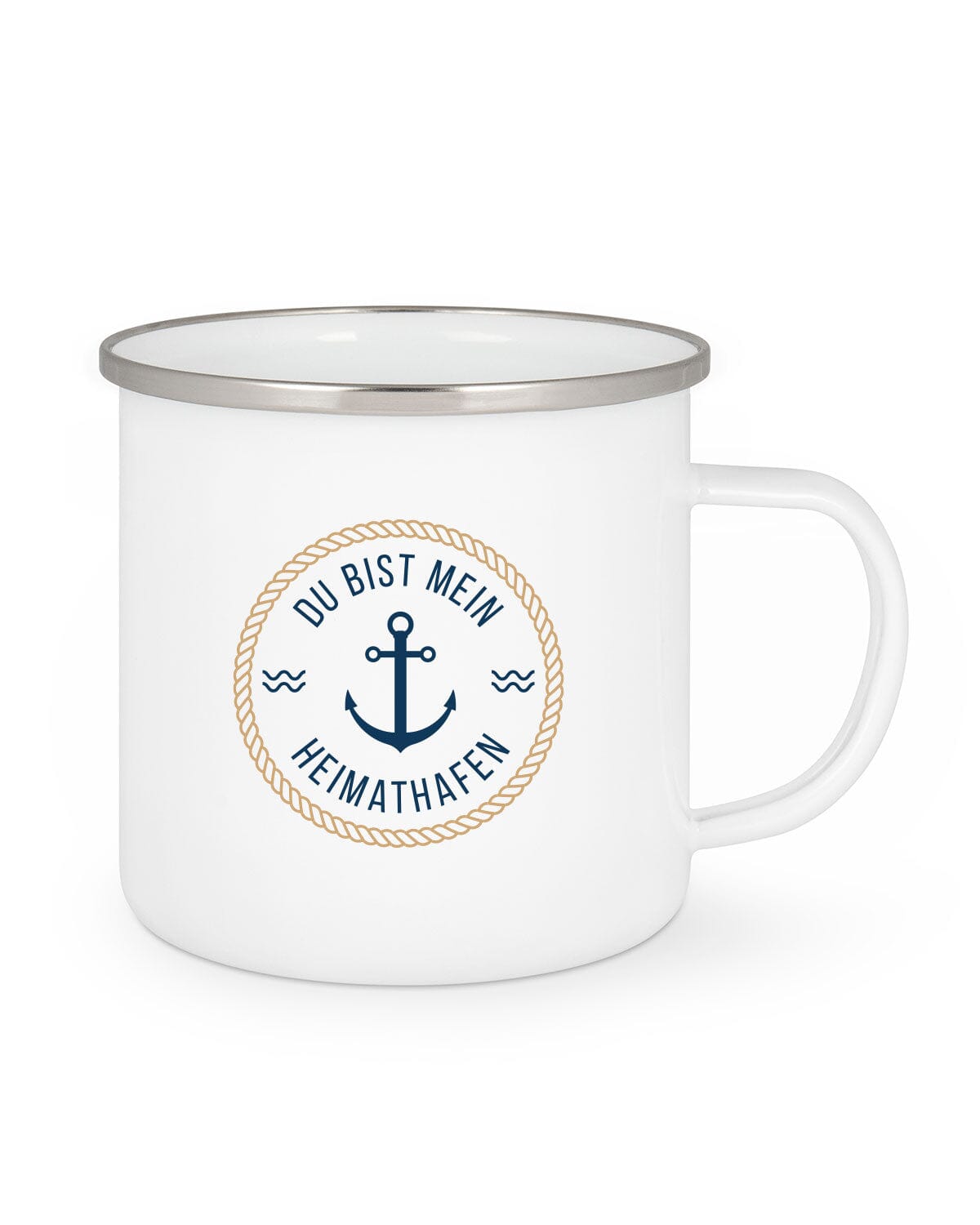 Tasse HEIMATHAFEN Emaille Tasse EM White 300 ml