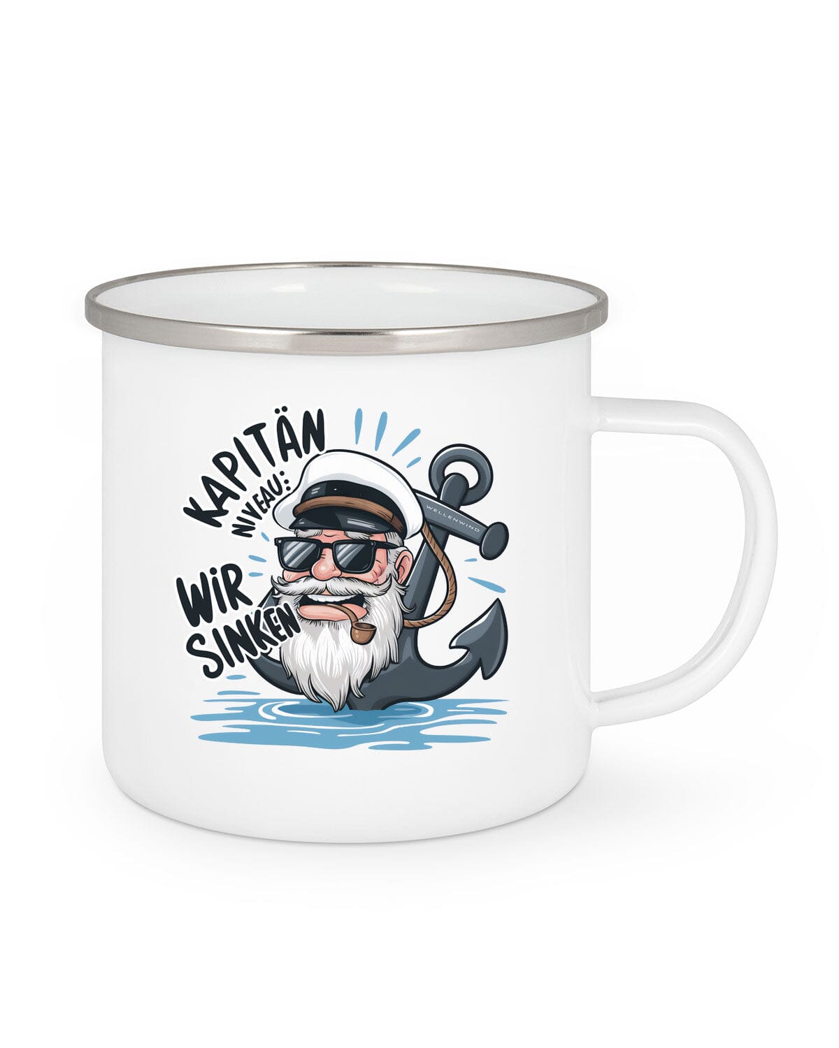 Tasse KAPITÄN NIVEAU Emaille Tasse EM White 300 ml