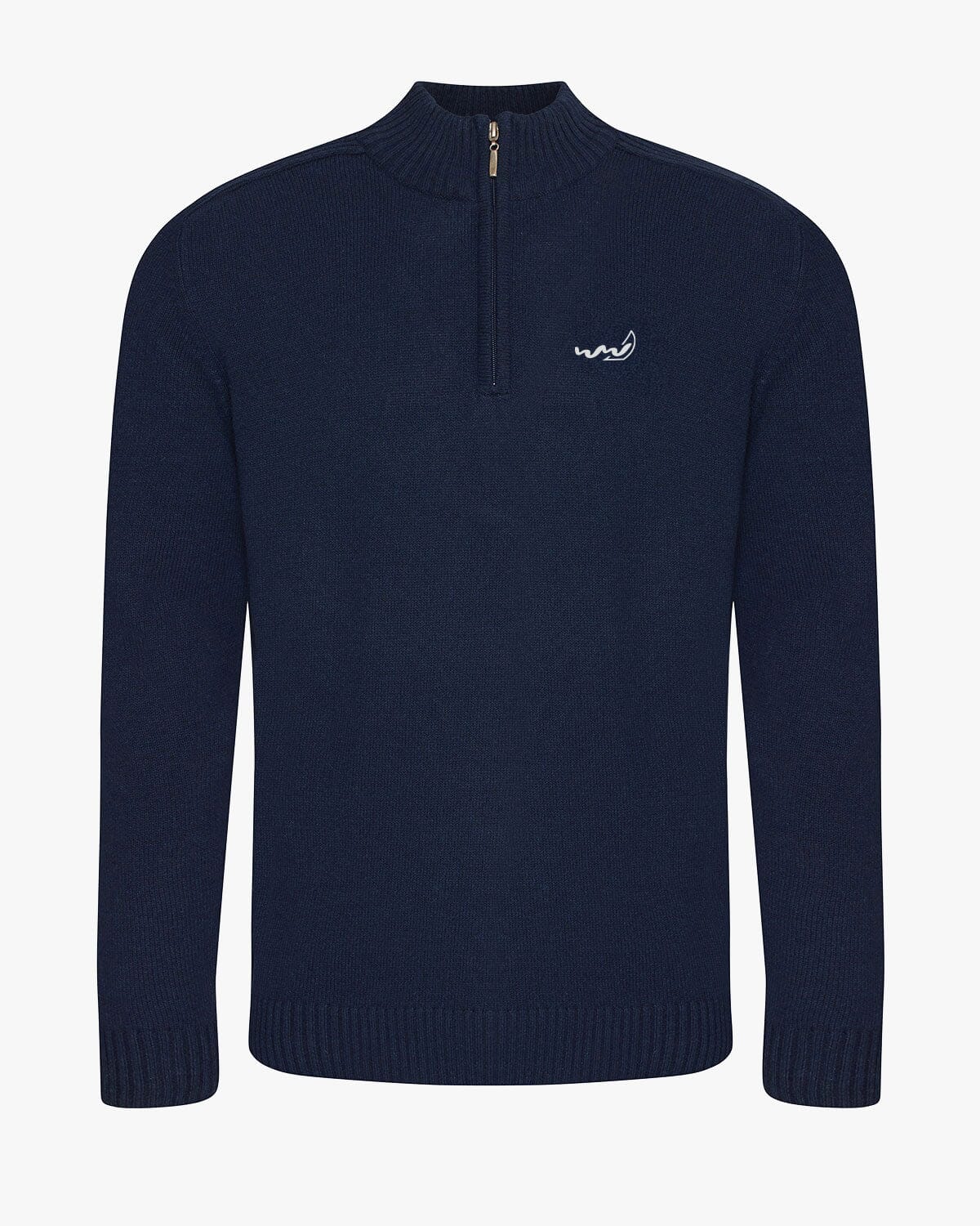 Weicher Bio Damen Pullover | Stick Wellenwind | Damen 1/4 Zip Pullover EM_EA061 EM XXL Navy