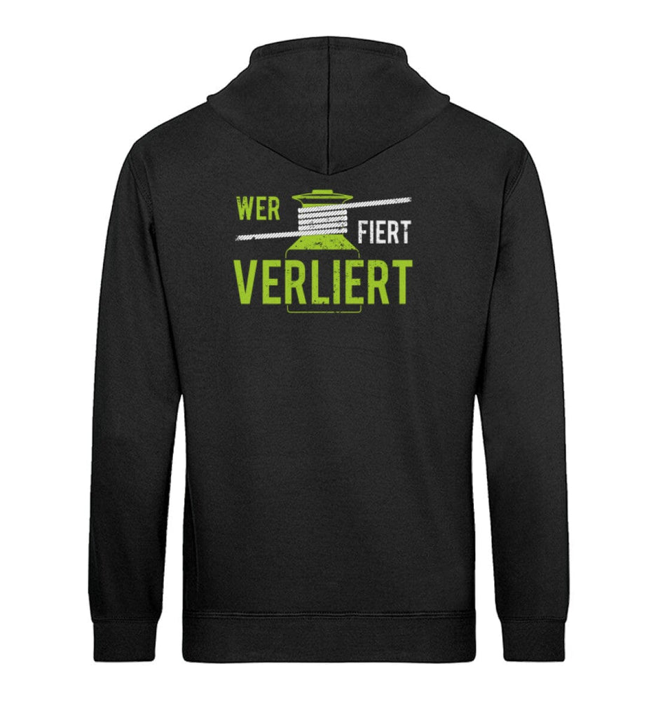 WER FIERT VERLIERT - Unisex Organic Hoodie Drummer Hoodie ST/ST Shirtee Black XS 