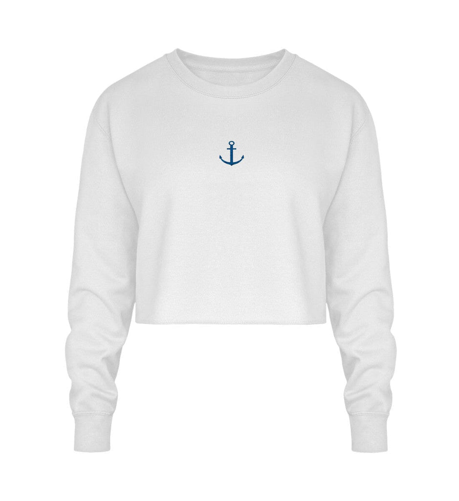 ANCHOR - Crop Sweatshirt mit Stick Crop Sweatshirt mit Stick Shirtee Arctic White S 