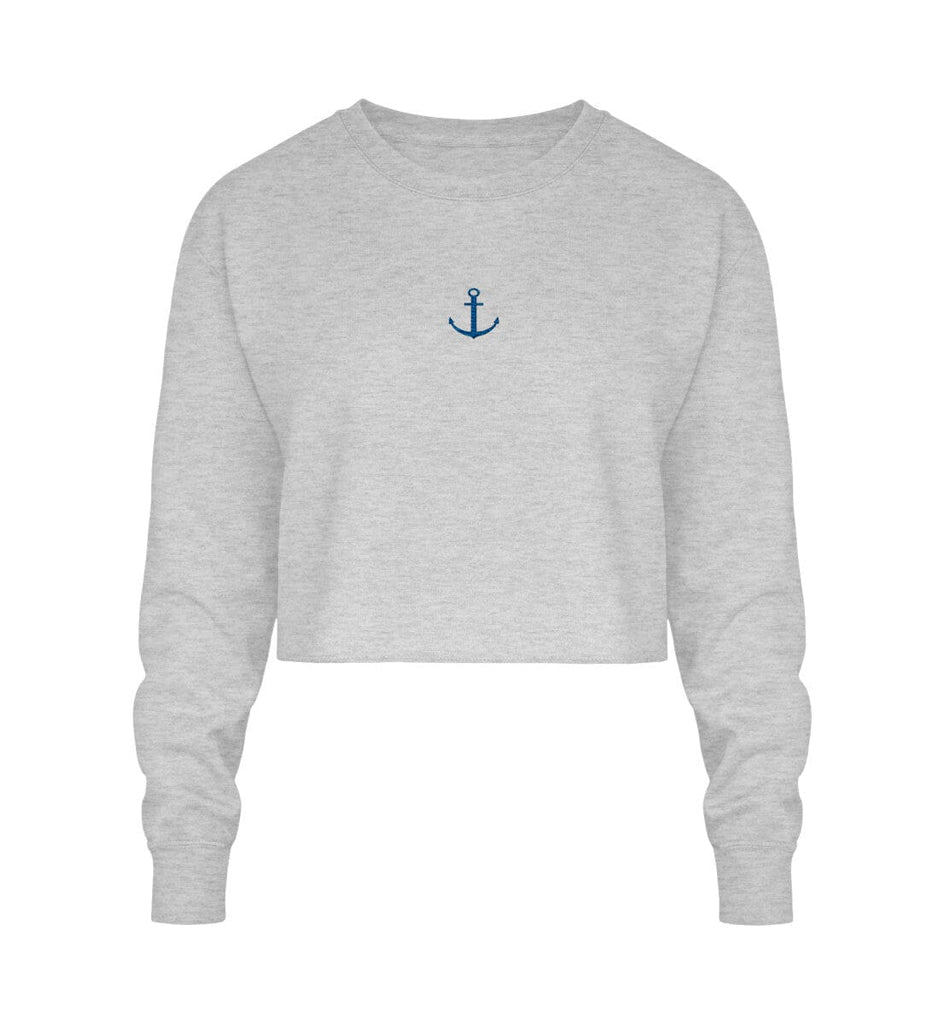 ANCHOR - Crop Sweatshirt mit Stick Crop Sweatshirt mit Stick Shirtee Heather Grey S 