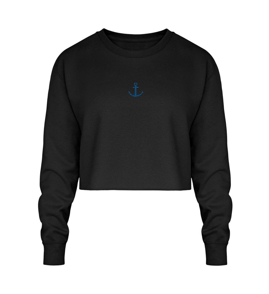 ANCHOR - Crop Sweatshirt mit Stick Crop Sweatshirt mit Stick Shirtee Jet Black S 