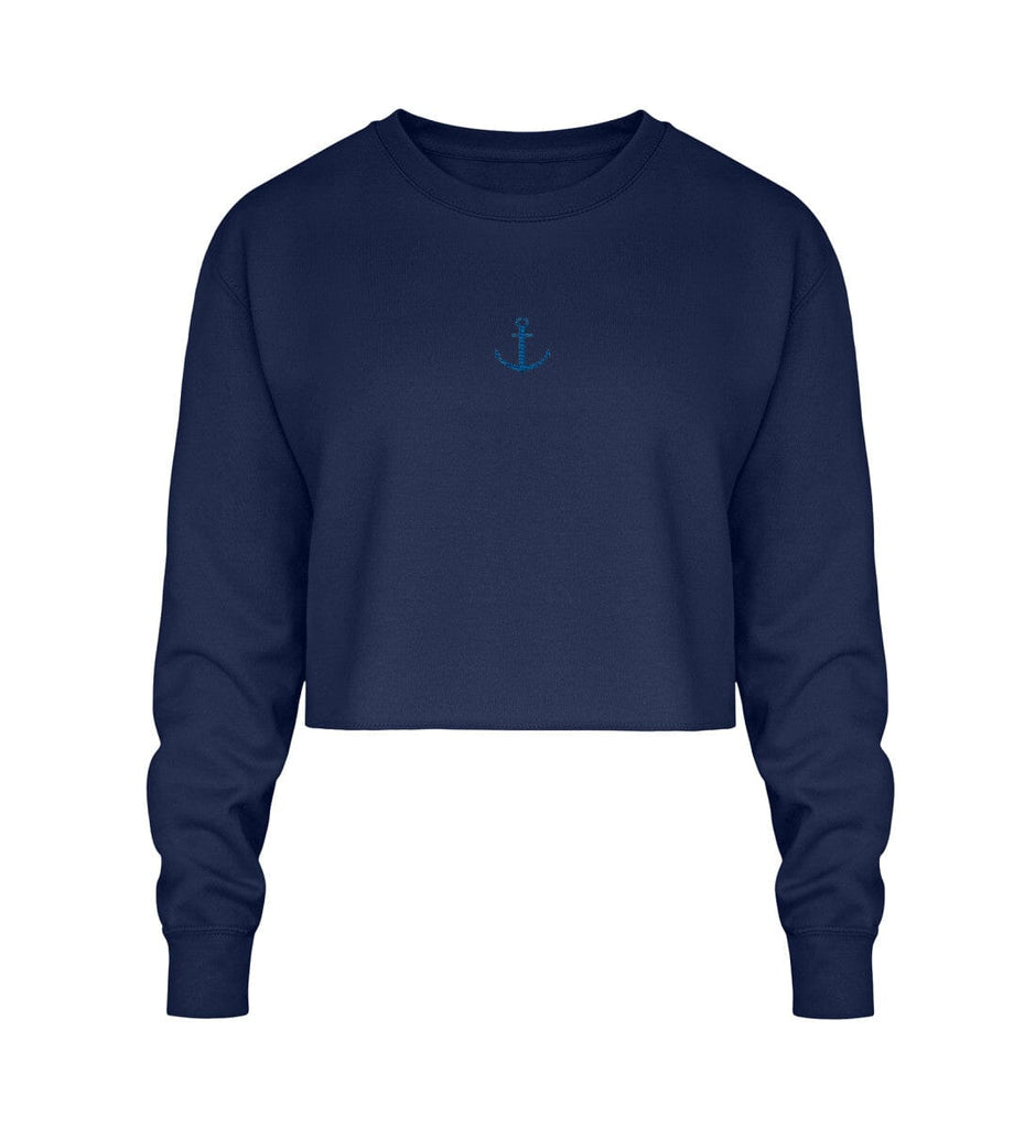 ANCHOR - Crop Sweatshirt mit Stick Crop Sweatshirt mit Stick Shirtee New French Navy S 