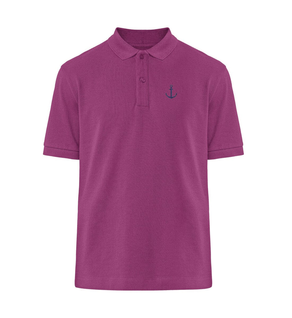 ANKER - Unisex Organic Polo mit Stick Prepster Polo-Shirt ST/ST mit Stick Shirtee Orchid Flower XS 