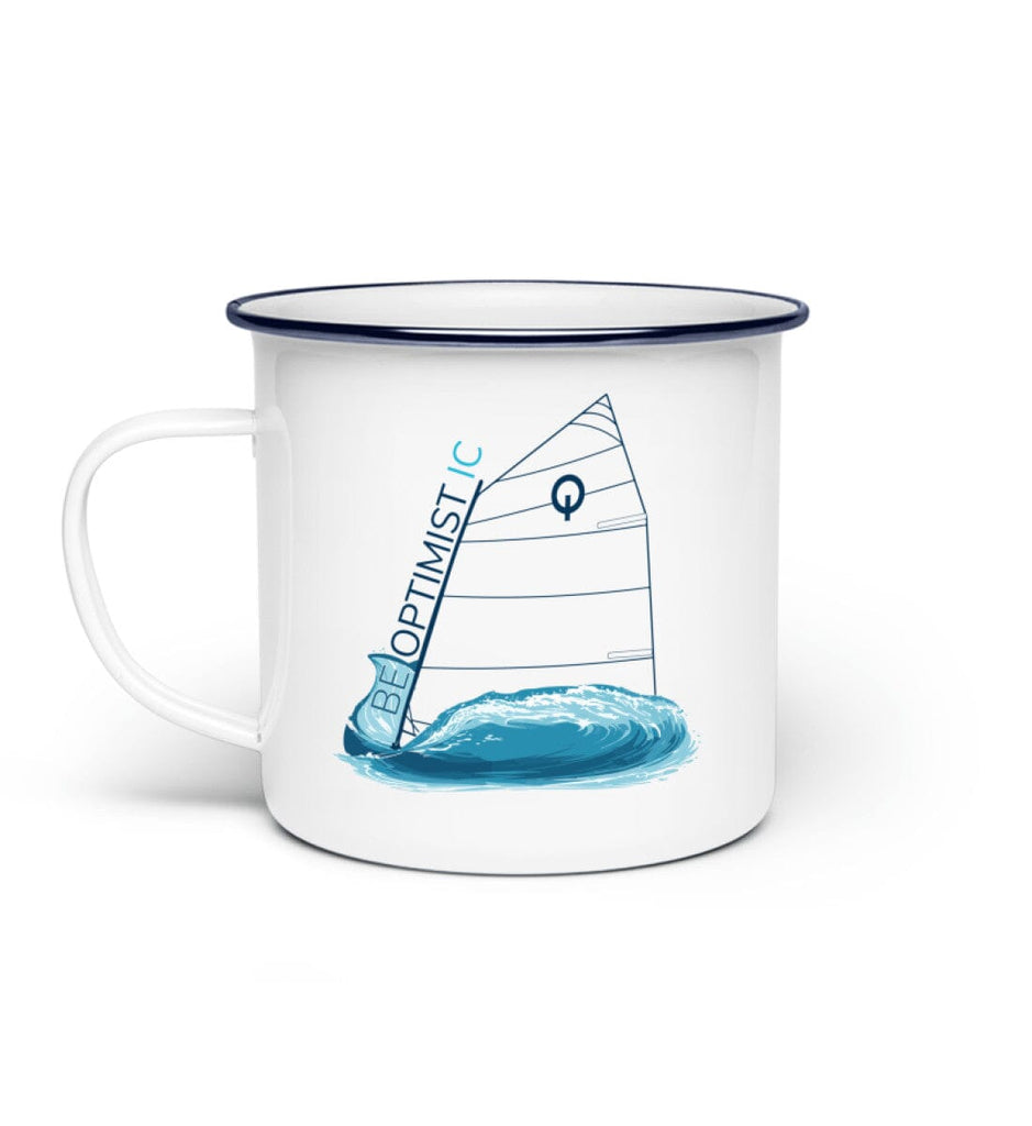 BE OPTIMIST(IC) - Emaille Tasse Emaille Tasse Shirtee White Einheitsgröße 