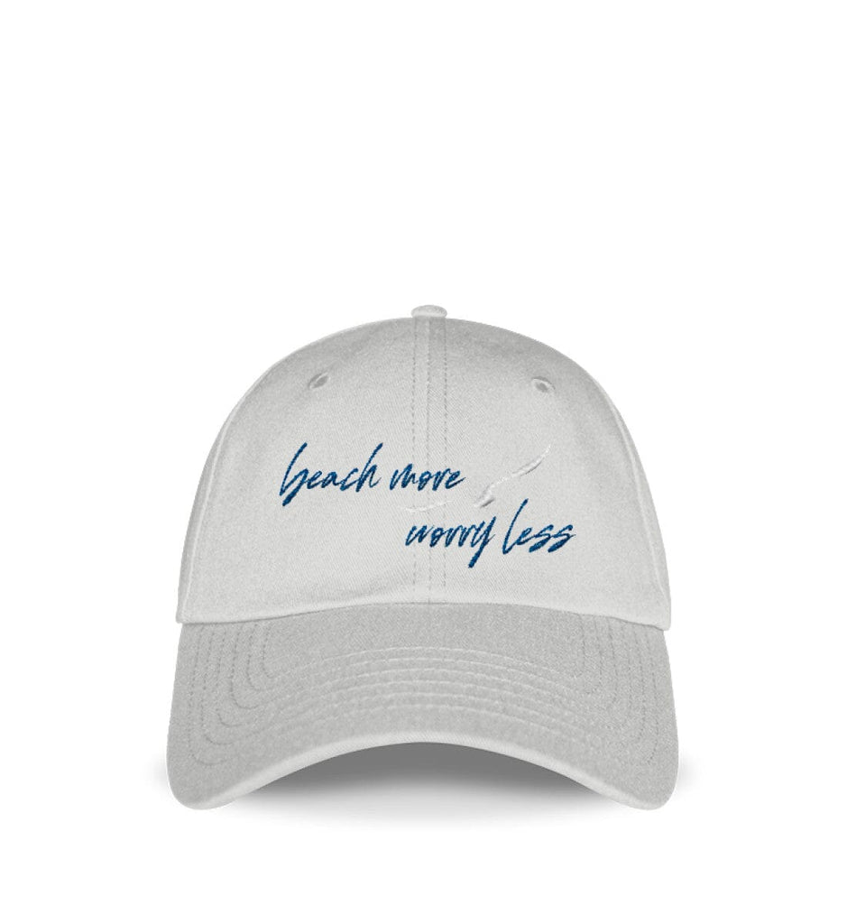 BEACH MORE WORRY LESS - Cap Baseball Cap mit Stickerei Shirtee Sport Grey Einheitsgröße 