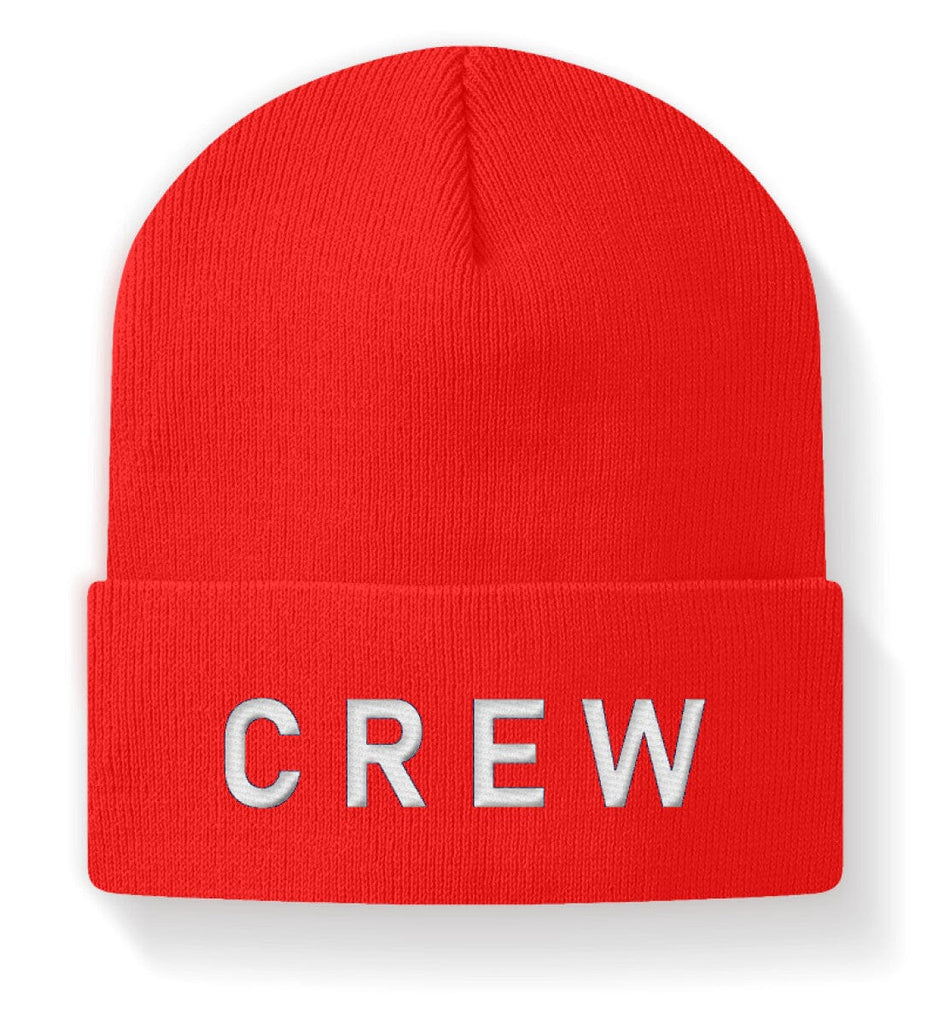 CREW - Beanie Mütze mit Stickerei Shirtee Rubin Red M 