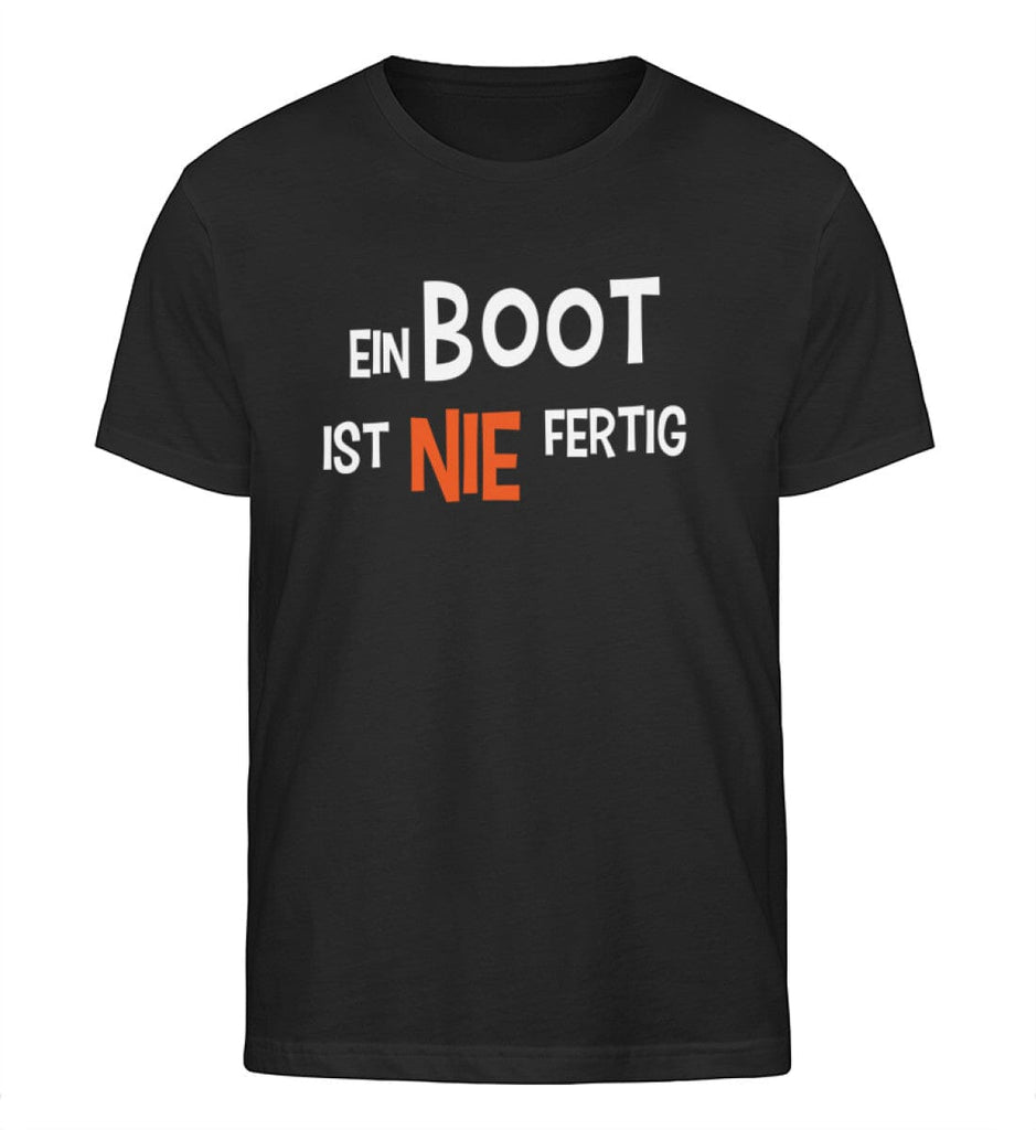 EIN BOOT IST NIE FERTIG - Herren Organic Shirt Rocker T-Shirt ST/ST Shirtee Black S 