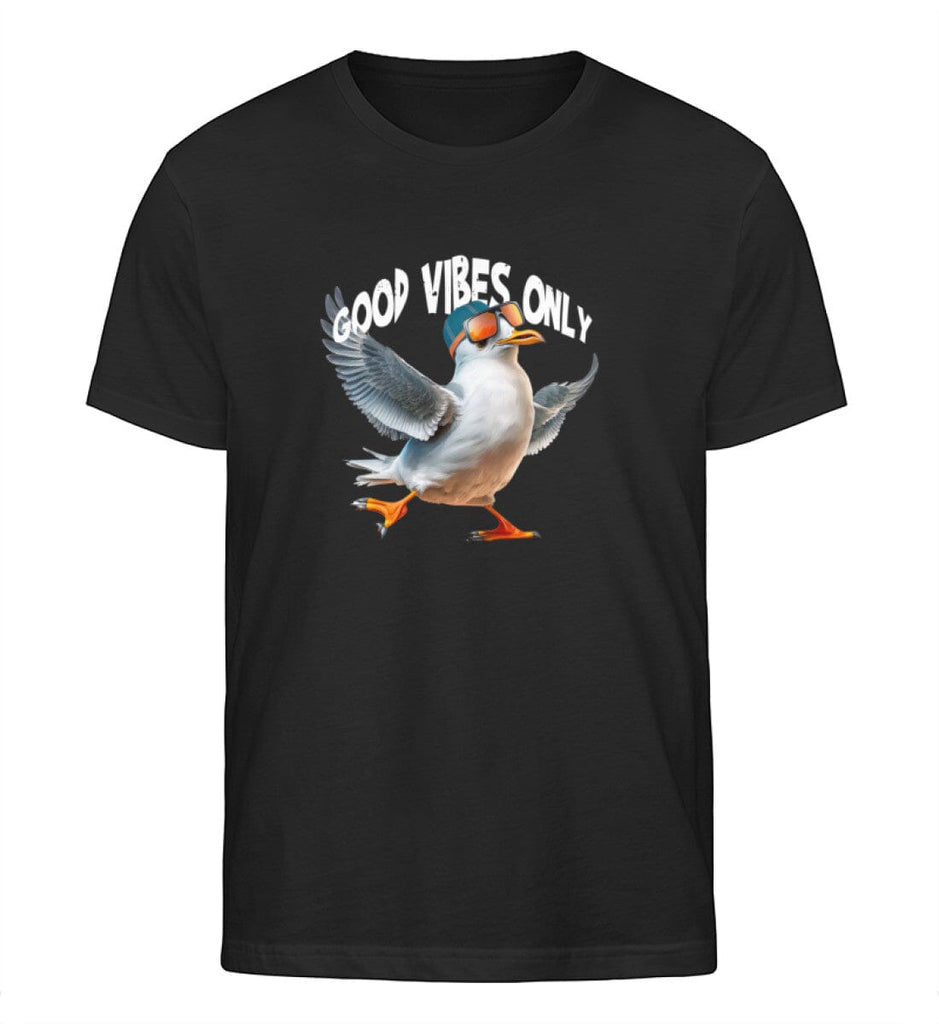 GOOD VIBES ONLY - Herren Organic Shirt Rocker T-Shirt ST/ST Shirtee Black S 