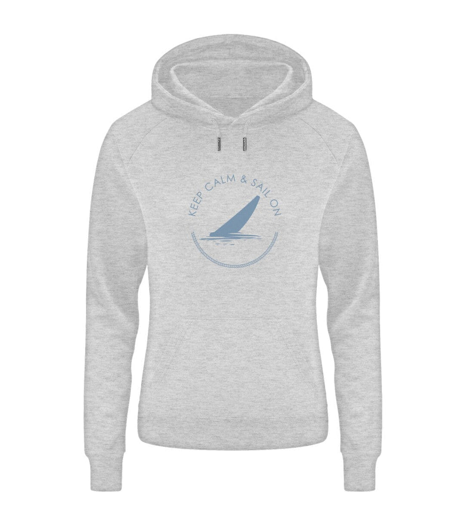 KEEP CALM SAIL ON - Damen Organic Hoodie Trigger Hoodie ST/ST Shirtee Heather Grey S 