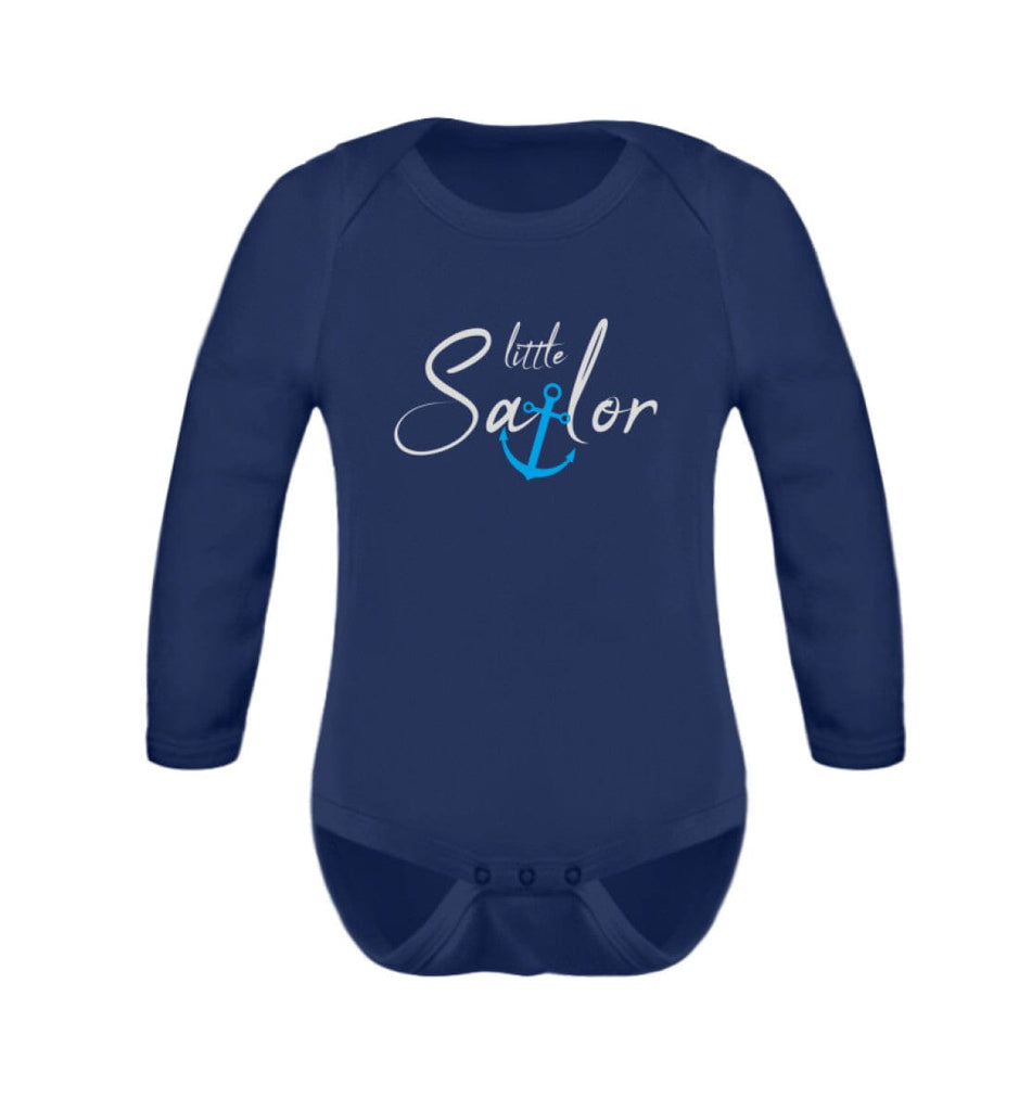 LITTLE SAILOR - Baby Body Langarm Baby Strampler Langarm Shirtee Nautical Navy 3-6 Monate 