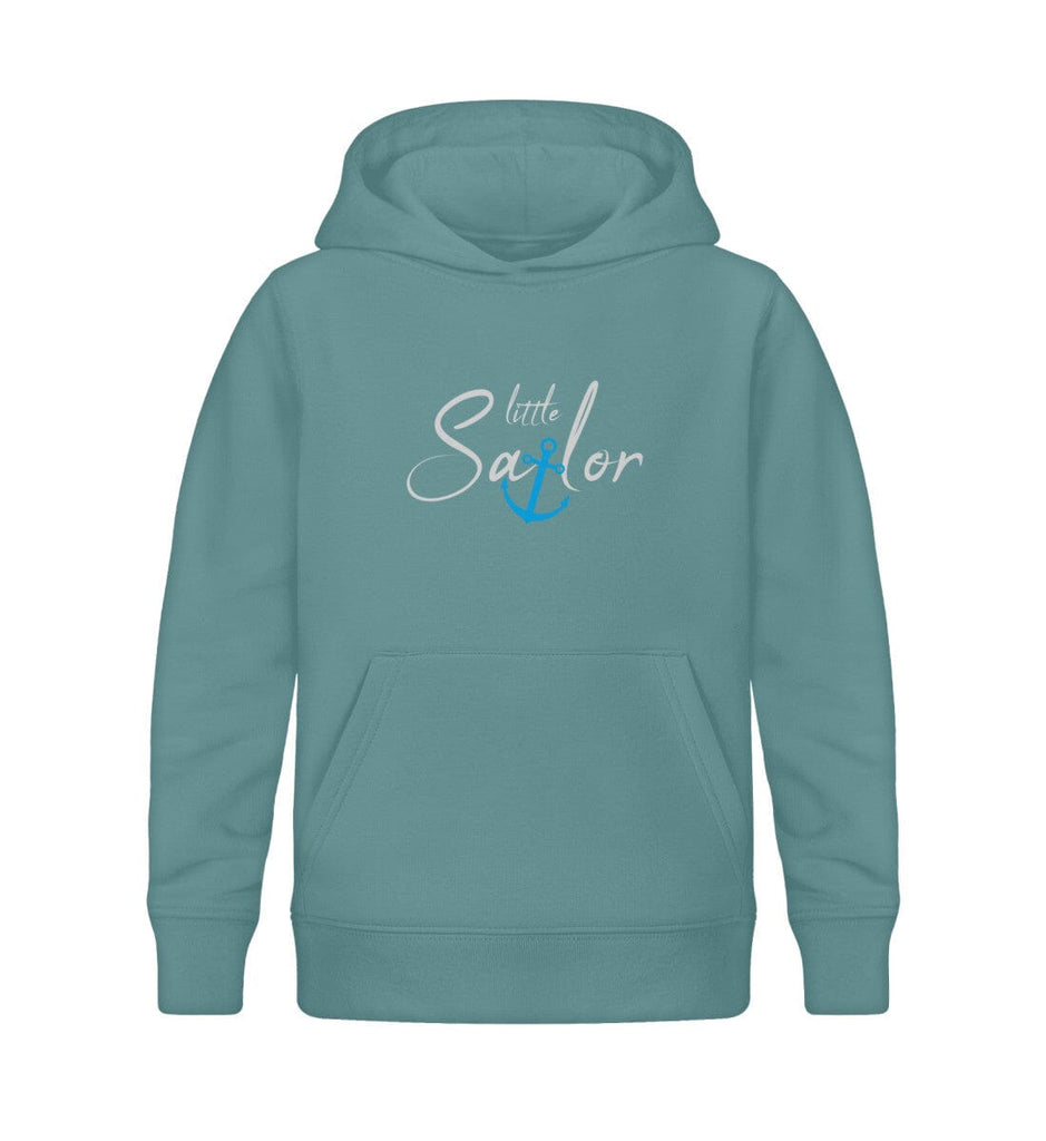 LITTLE SAILOR BOY - Organic Hoodie Mini Runner Zipper ST/ST Shirtee Teal Monstera 12/14 (152/164) 