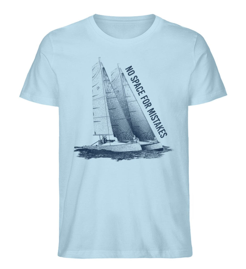 NO SPACE FOR MISTAKES - Herren Premium Organic Shirt Creator T-Shirt ST/ST Shirtee Sky Blue S 