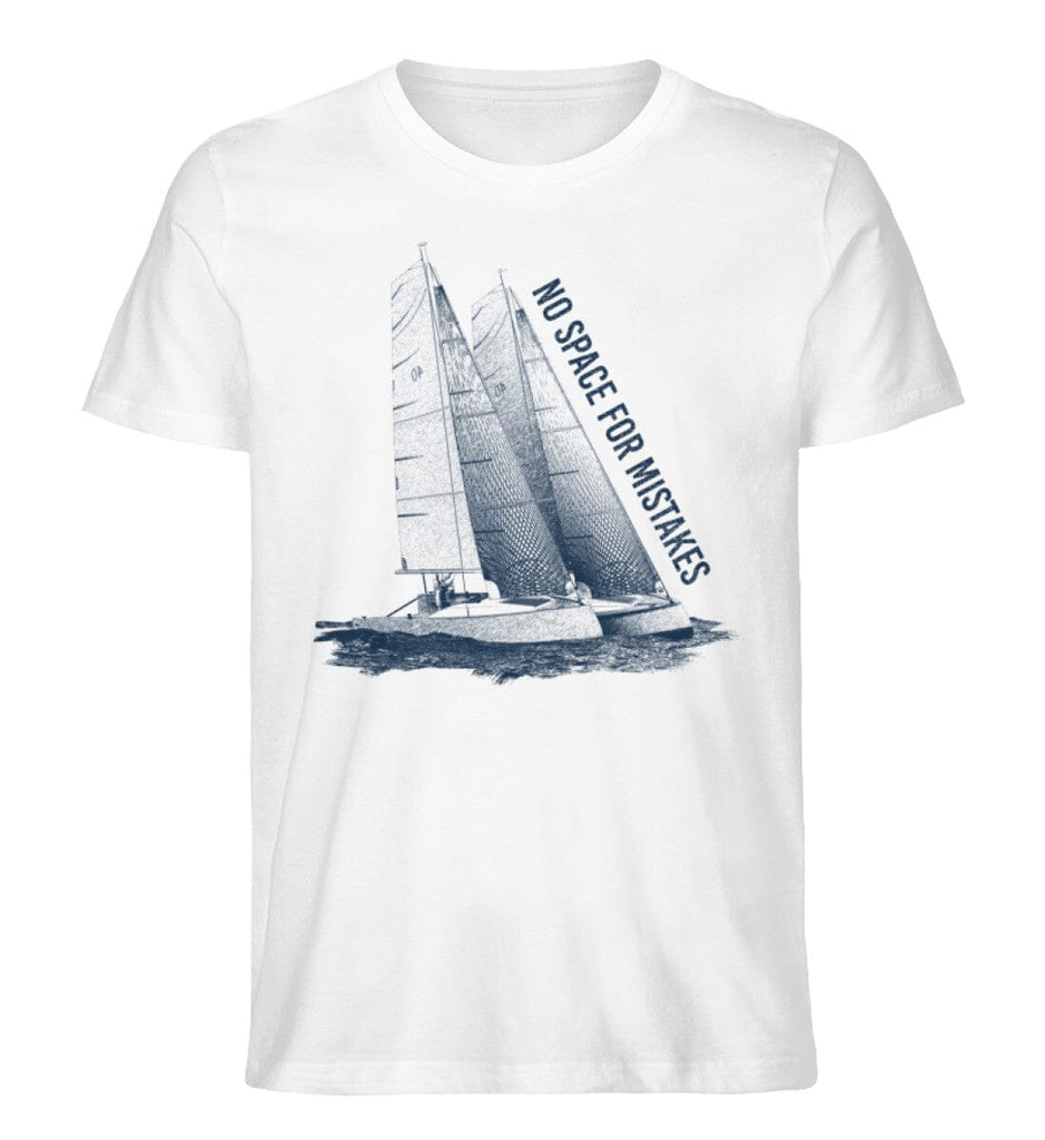 NO SPACE FOR MISTAKES - Herren Premium Organic Shirt Creator T-Shirt ST/ST Shirtee White XS 