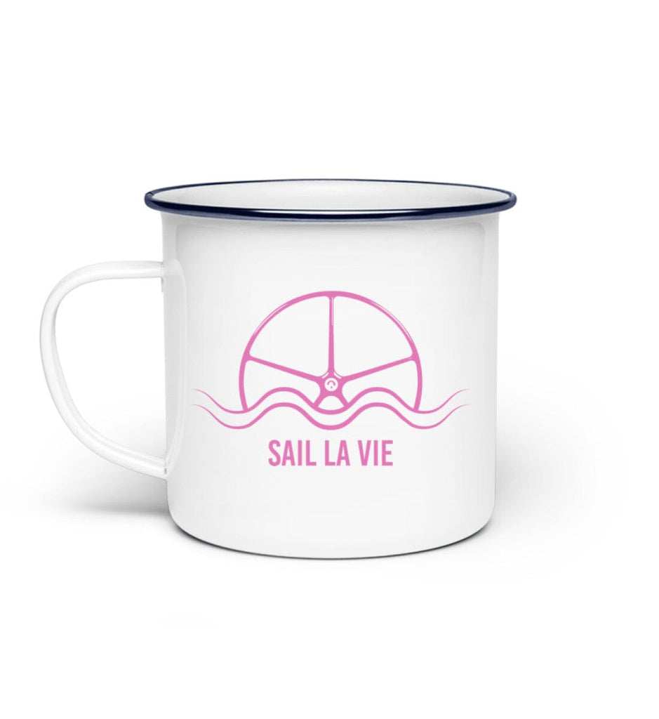 SAIL LA VIE - Emaille Tasse Emaille Tasse Shirtee White Einheitsgröße 