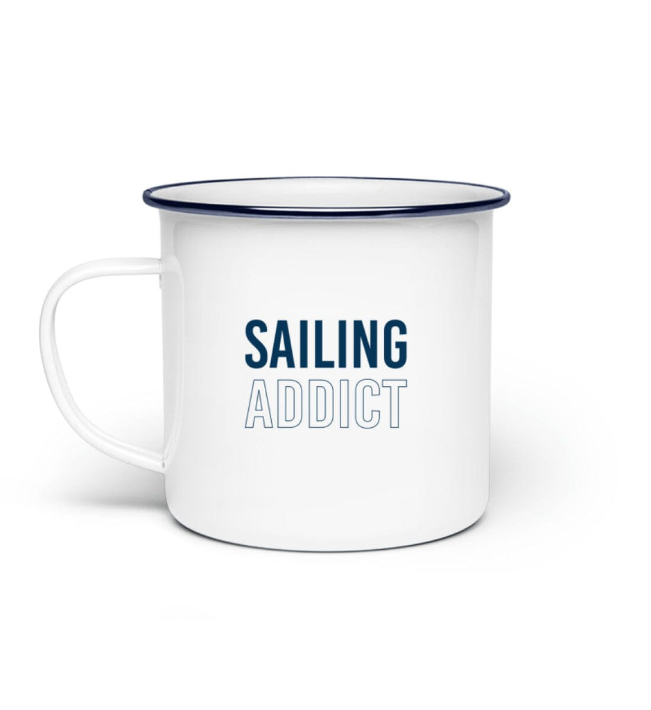 SAILING ADDICT - Emaille Tasse Emaille Tasse Shirtee White Einheitsgröße 