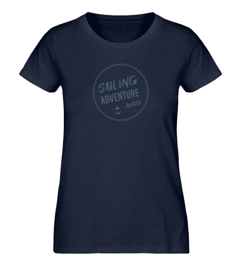 SAILING ADVENTURES AWAITS - Premium Organic Shirt Expresser T-Shirt ST/ST Shirtee French Navy XS 