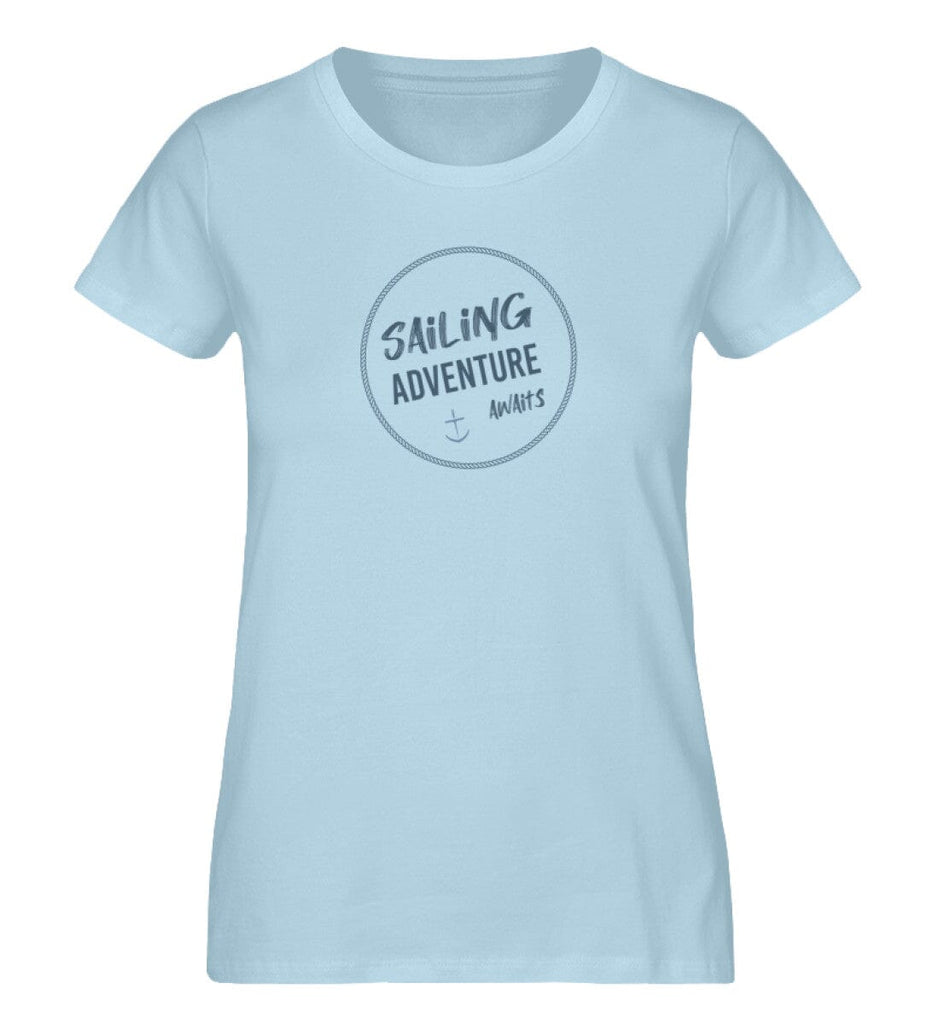 SAILING ADVENTURES AWAITS - Premium Organic Shirt Expresser T-Shirt ST/ST Shirtee Sky Blue S 