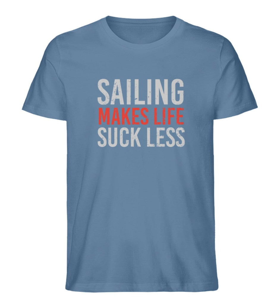 SAILING MAKES LIFE SUCK LESS - Premium Organic Shirt Creator T-Shirt ST/ST Shirtee Mid Heather Blue S 