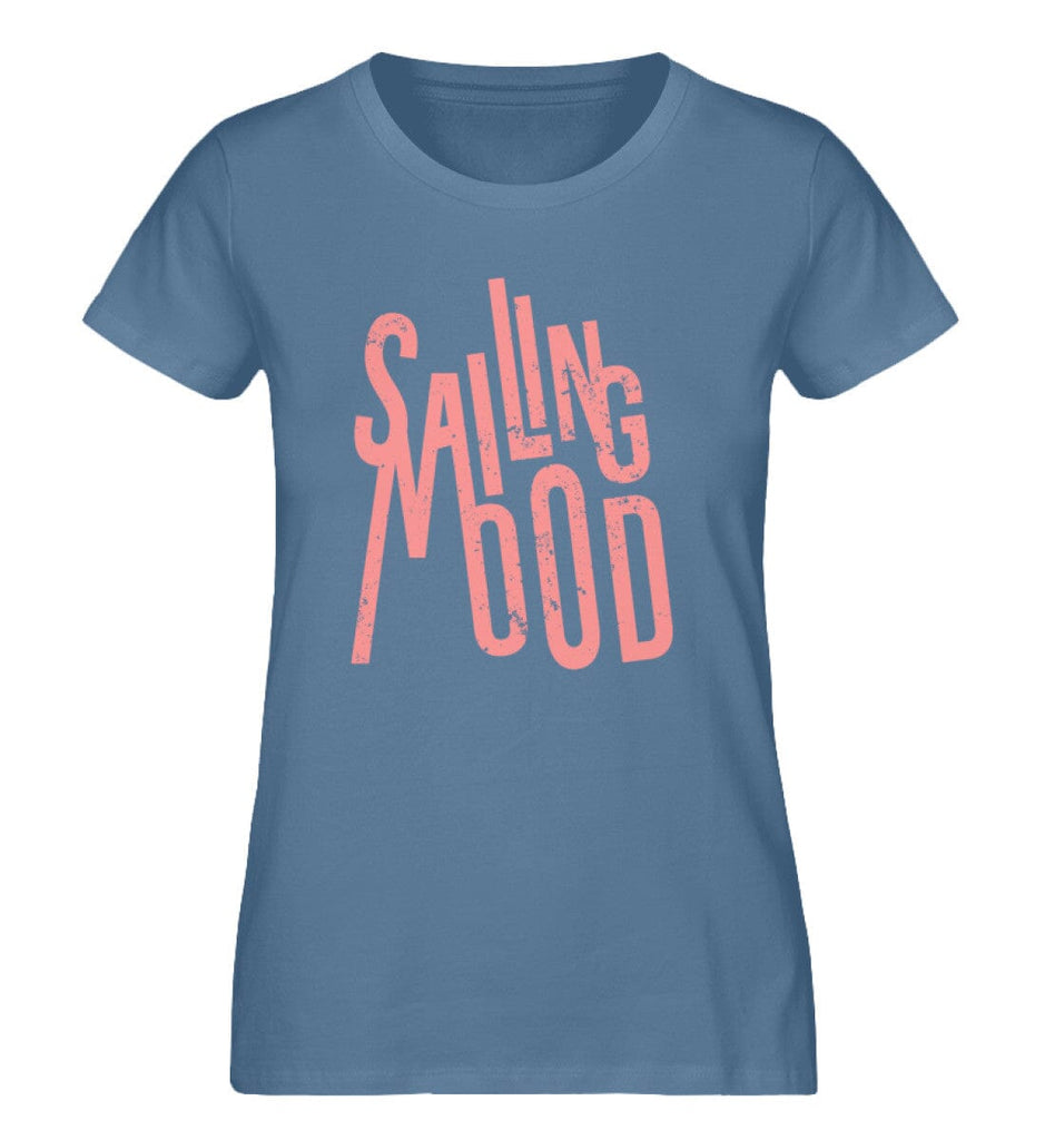 SAILING MOOD - Damen Premium Organic Shirt Expresser T-Shirt ST/ST Shirtee Mid Heather Blue XS 