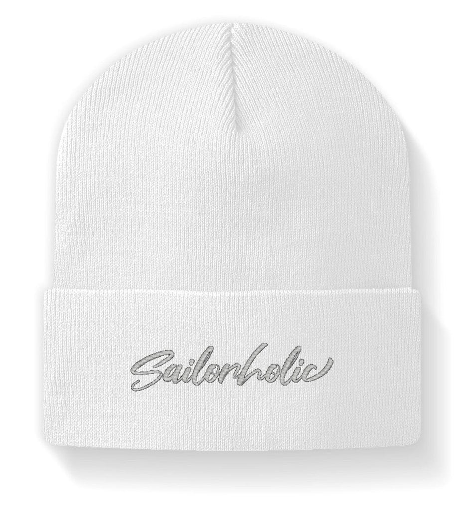 SAILORHOLIC - Beanie Mütze mit Stickerei Shirtee White M 