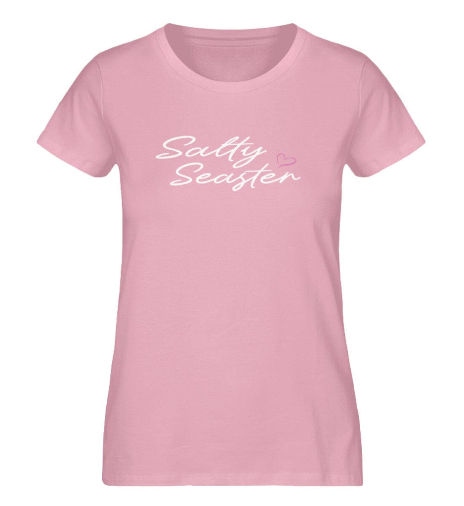 SALTY SEASTER - Damen Premium Organic Shirt Expresser T-Shirt ST/ST Shirtee Cotton Pink S 