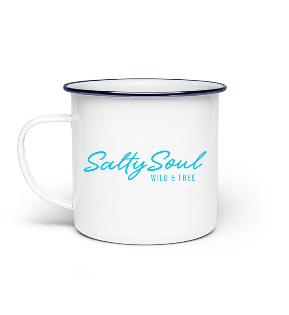 SALTY SOUL - Emaille Tasse Emaille Tasse Shirtee White Einheitsgröße 