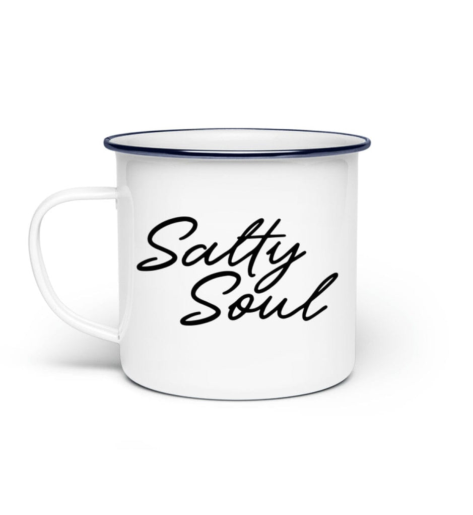 SALTY SOUL - Emaille Tasse Emaille Tasse Shirtee White Einheitsgröße 