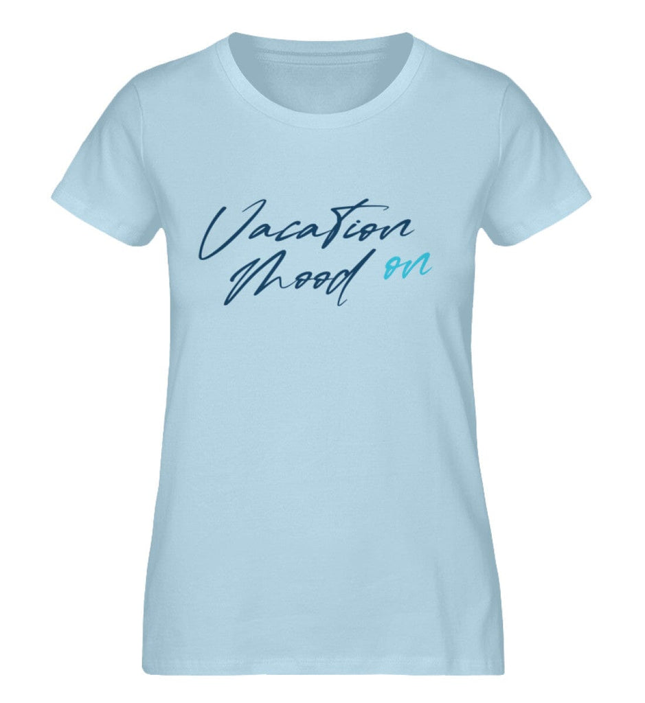 VACATION MOOD ON - Premium Organic Shirt Expresser T-Shirt ST/ST Shirtee Sky Blue S 