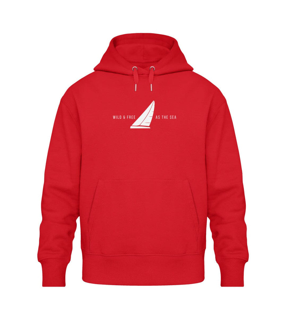 WILD AND FREE AS THE SEA - Organic Oversized Hoodie Slammer Oversized Hoodie ST/ST Shirtee Red XS 