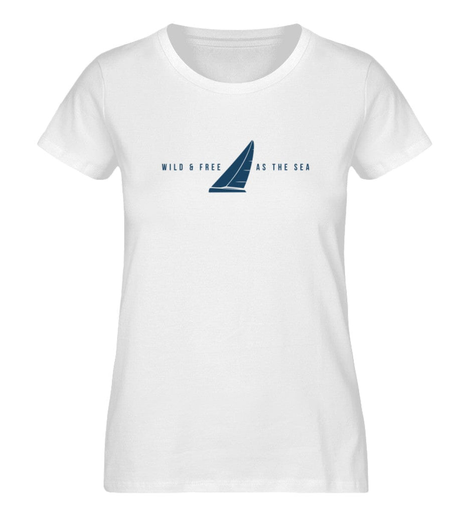 WILD AND FREE AS THE SEA - Premium Organic Shirt Expresser T-Shirt ST/ST Shirtee White XS 