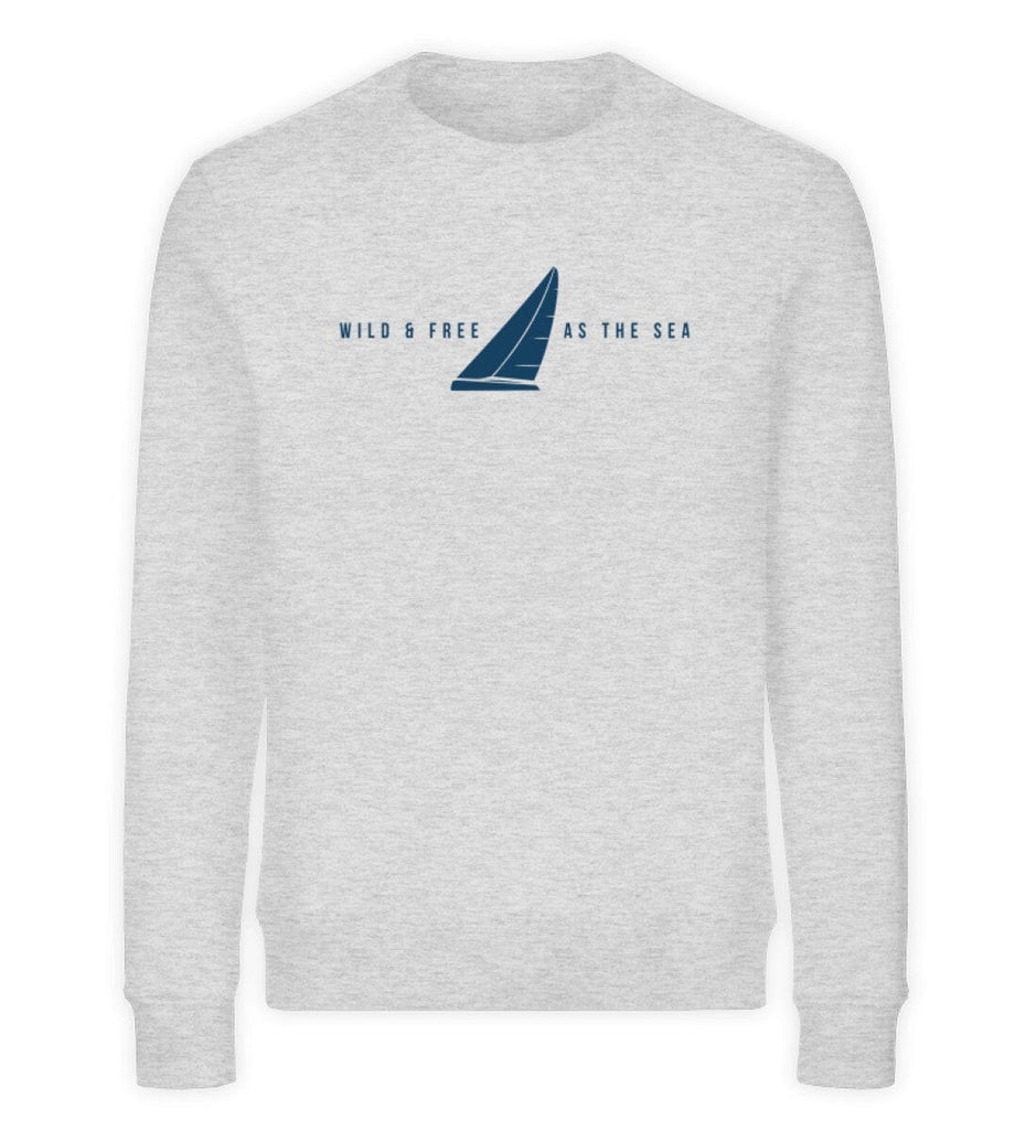 WILD AND FREE AS THE SEA - Unisex Organic Sweatshirt Changer Sweatshirt ST/ST Shirtee Heather Grey XS 