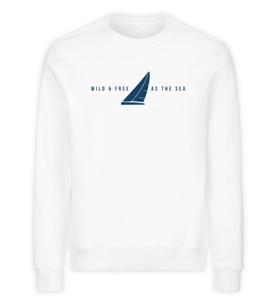 WILD AND FREE AS THE SEA - Unisex Organic Sweatshirt Changer Sweatshirt ST/ST Shirtee White S 